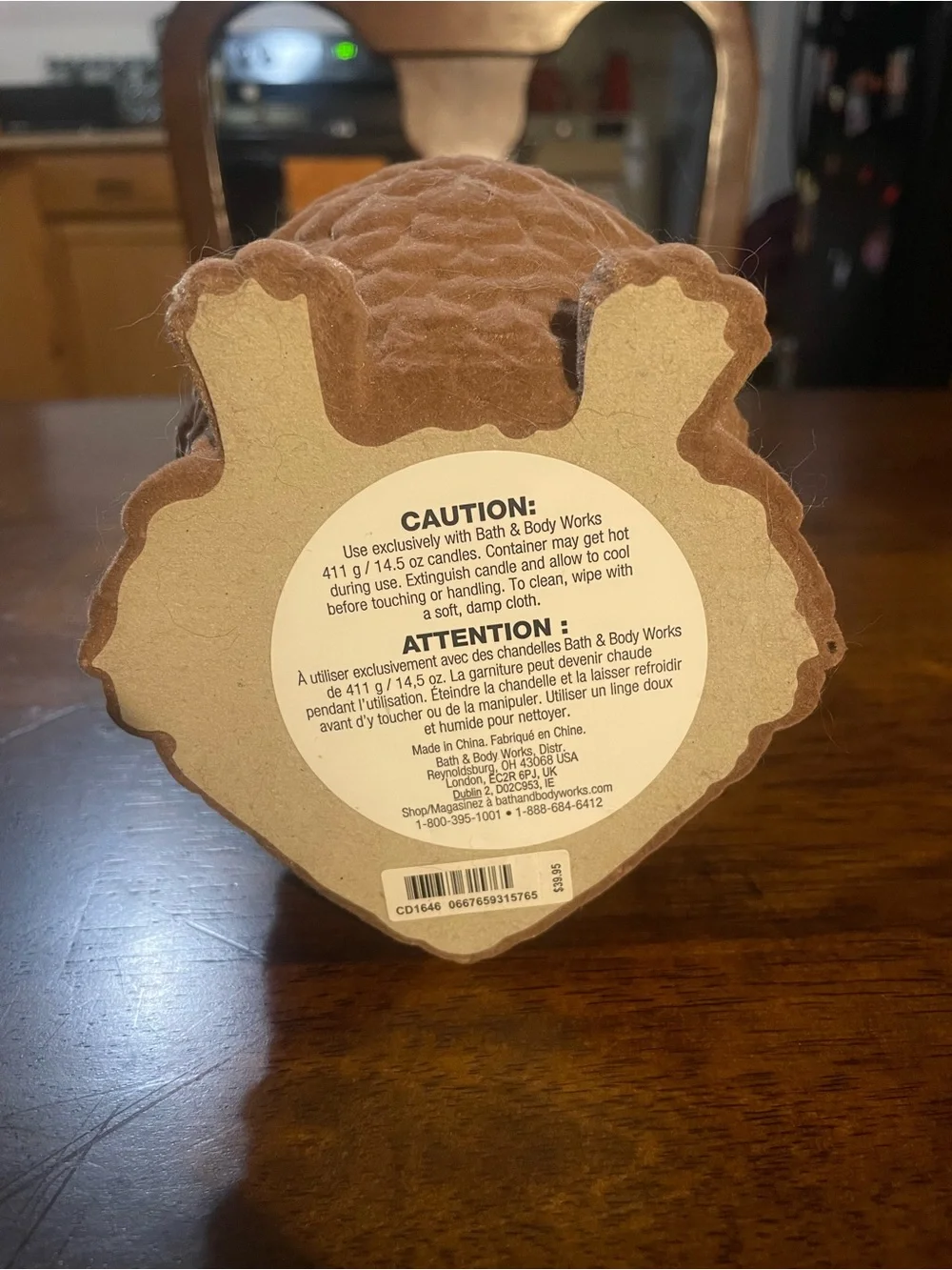 Bath And Body Works Velvet Owl Candle Holder